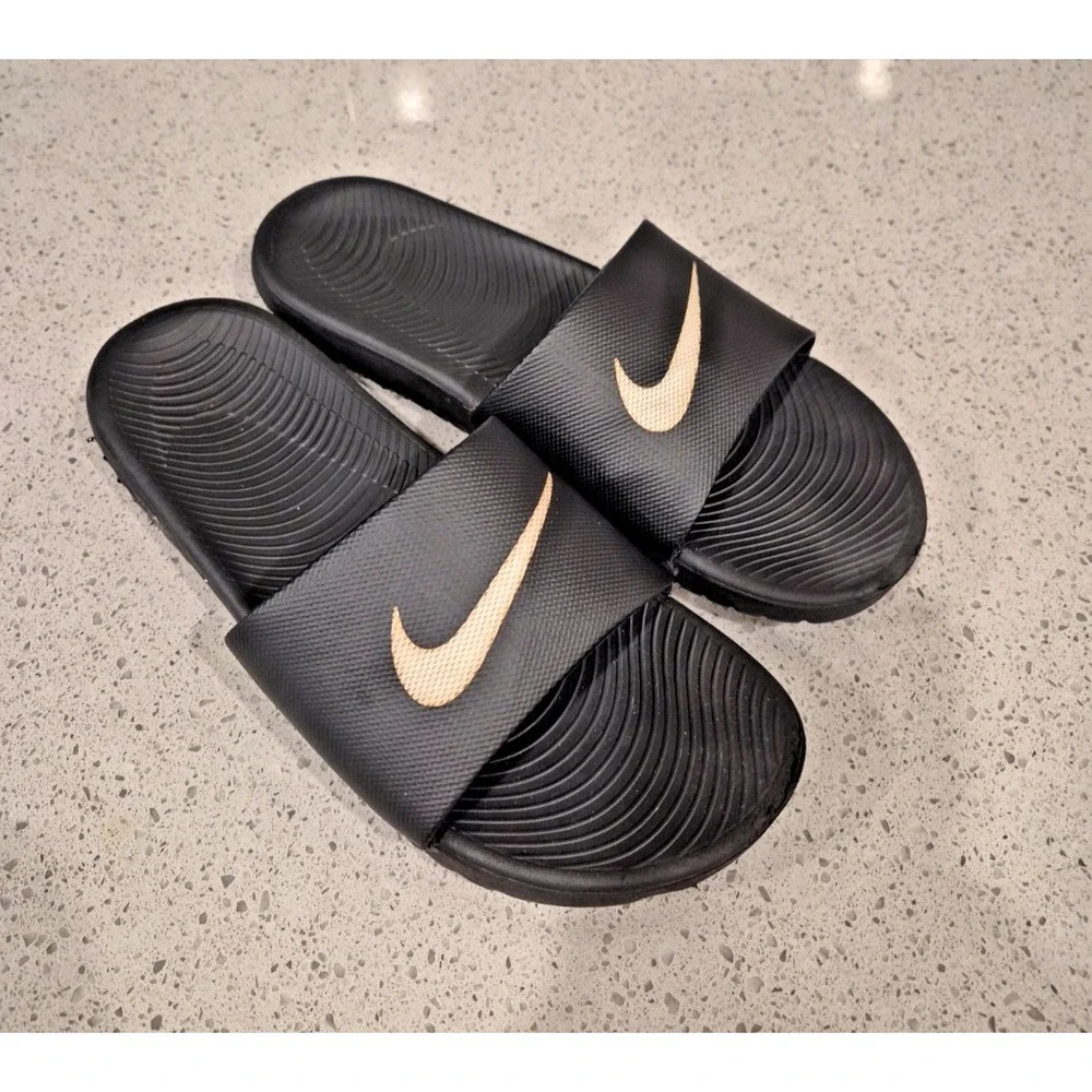 Nike Kawa Slides 819352-001 Black/White Size 9.5
